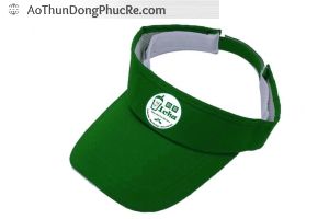 Đồng phục nón kết hở nửa đầu màu xanh lá có in logo